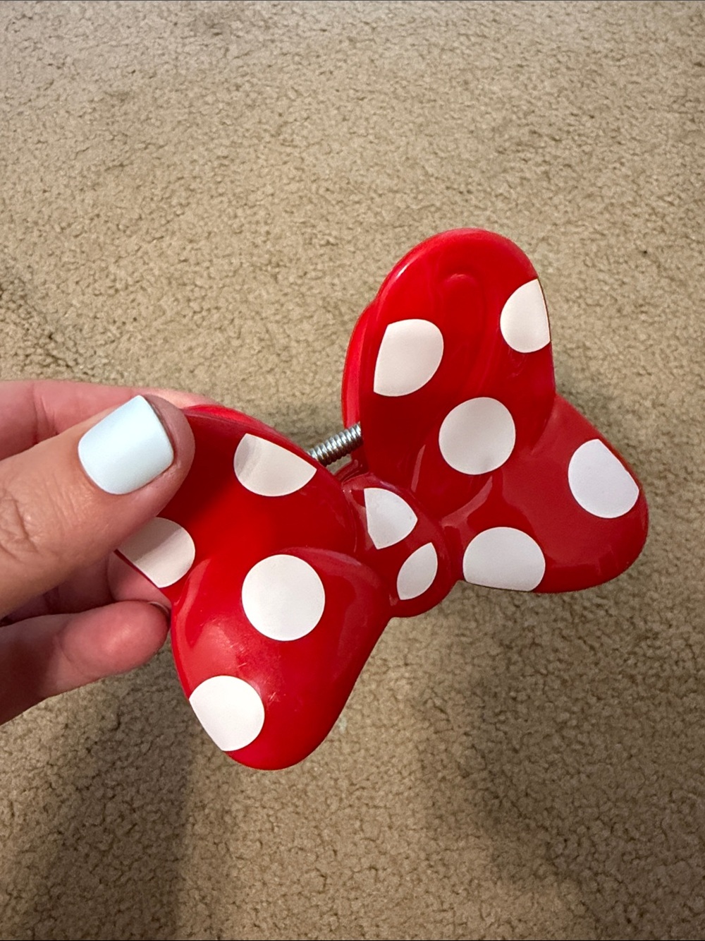 Disney Parks Minnie Mouse Red Polka Dot Bow hair clip